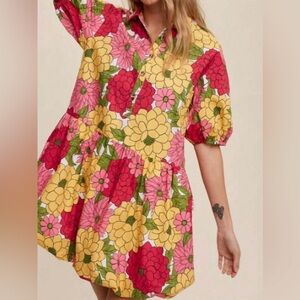 Listicle Colorful Floral Blouse